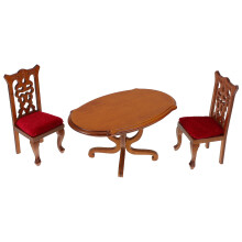 1 Set Poppenhuismeubels: Eettafel En Stoelen 1:12 Schaал