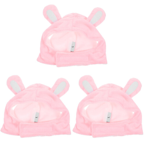 3Pièces Costume Pet Rose Oreilles Chic Pour Chats Petits