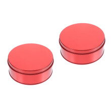 2Pièces Boîte De Stockage En Étain Rouge Couvercle