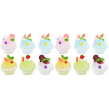 12Pièces Mini Glaces Artificielles Décoratives En Résine