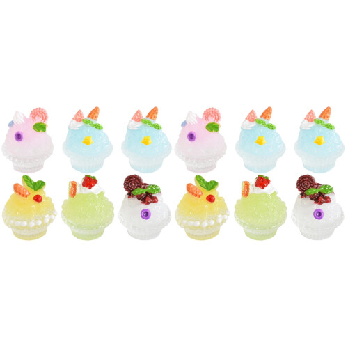 12Pièces Mini Glaces Artificielles Décoratives En Résine