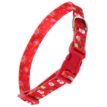 Rood Xmas Hondenhalsband Polyesters Veiligheidsgesp Comfortabel