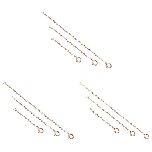 9Pièces Chaînes Rallonges Or Rose Pour DIY Élégantes