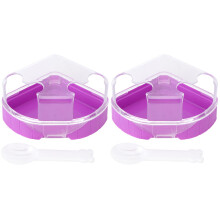 2Pièces Bain Hamster Violet ABS Transparent Pour Cage À Animal