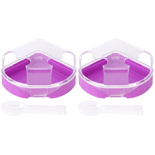 2Pièces Bain Hamster Violet ABS Transparent Pour Cage À Animal