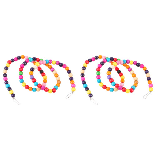 2Pièces Perroquet Bois Multi-Perles Escalier Flexible Coloré