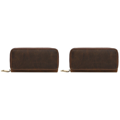2Pièces Boîte Rangement Cuir Café Portable Pour