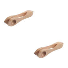 2Pièces Cuillères Bois Naturel Instrument Musical Performance Enfants