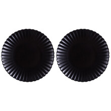 2Pièces Plateau Assiette Noire En Céramique Pour Table Cuisine
