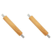 2Pièces Poignées De Porte En Bois Aluminium Argenté Pour Intérieur