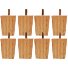 8Pièces Pieds En Bois Pour Maison Beige