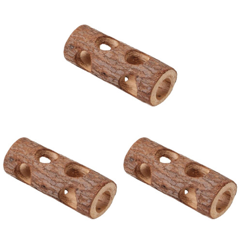 3Pièces Tunnels En Bois Pour Hamsters Coffre Animaux Petits