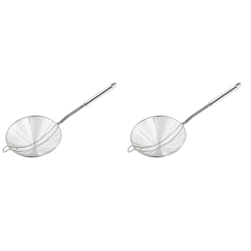 2Pièces Écumoire Acier Ergonomique Argent Pour Cuisine