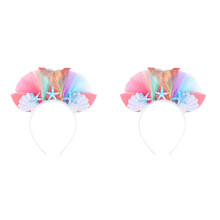 2Pièces Bandeau Enfant Sirène Coloré Décor Et Étoile De Mer