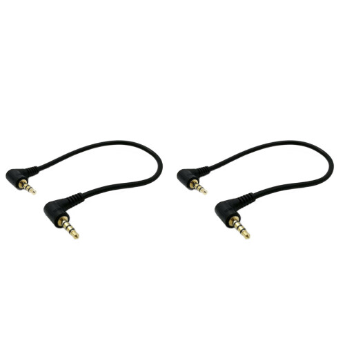 2Pièces Câble Extension Audio 3,5mm Double Angle Noir Pour