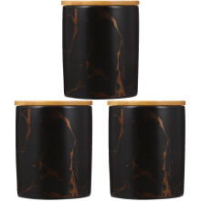 3Pièces Boîtes Céramique Noires Sealing Conservation Fruits Secs