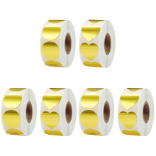 6Rouleaux Autocollants Ronds Dorés Pour Sceller Cadeaux Et Enveloppes