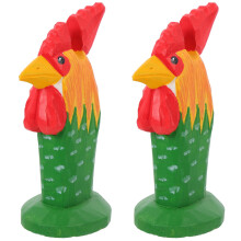 2Pièces Organisateur Lunettes Vert En Bois, Statue Animale Décorative