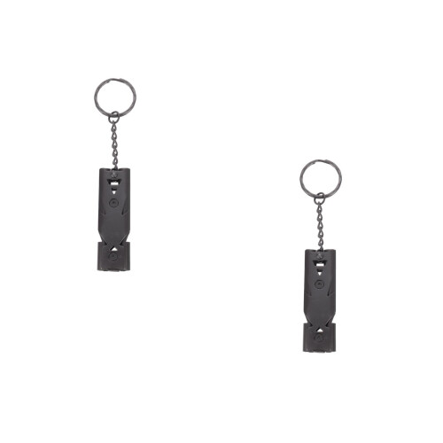 2Pièces Sifflet D'alerte Acier Inoxydable Durable Usage Extérieur Noir