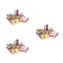 3Pièces Mini Maison 1:12 Œufs Pain Lait Mini Meubles Colorés Amusants