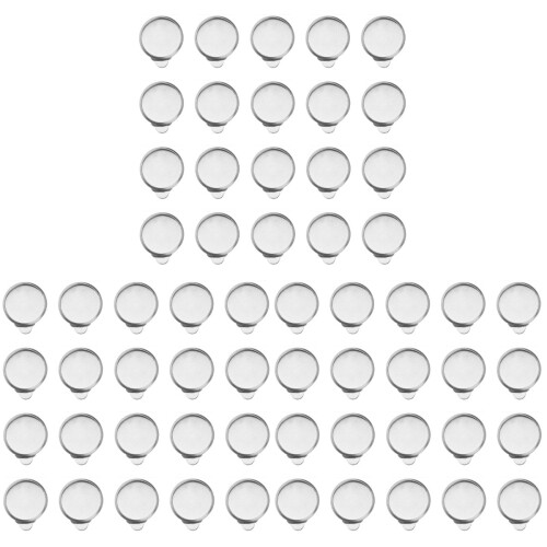 60Pièces Supports Clips D'oreilles Argent En Acier Pour DIY