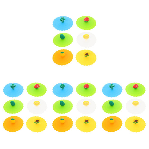 24Pièces Couvercles Silicone Tasse Multicolores Scellants Fiables