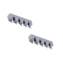 2Pièces Porte-Moppe Mural ABS Gris 5 Crochets Pour Rangement Maison