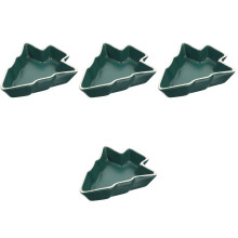 4Pièces Assiettes Festives Vert Sapin En Céramique Pour Table De Noël