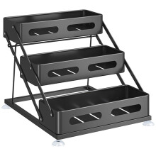 Suitable for Countertop Storage Seasoning Rack Storage Rack Iron Kitchen Spice Storage Rack 3-Layer Foldable Spice Rack