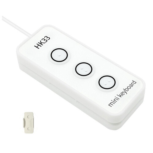 3 Key USB Macro Programming Key Keypad USB Keyboard Support Multiple Platform Portable Custom  Keyboard White