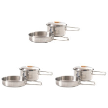 6Pièces Kit Cuisine Pique-Nique Camping Acier Argenté Polyvalent