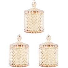 3Pièces Bocal Verre Khaki Pour Fruits Secs Snacks Rangement Clair