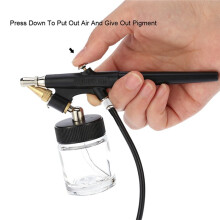 Siphon Feed Airbrush Kit 0.8mm Dual-Action Pen Set with 2 Glass Cups & Hose for Hobby Painting, Model , Art