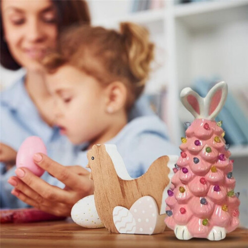 Easter Bunny Tree Decorations,Light  Easter Bunny Tree with Colorful Lamp Beads, Operated Artificial A 1