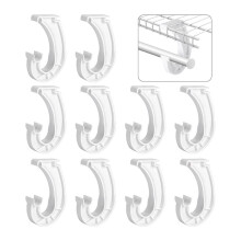 10 Peças Suporte de Haste de Armário Pendurado, Suporte de Haste de Prateleira de Armário, Suportes de Armário em Forma de J para Pendurar Roupas,