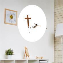 2X Jesus Bungee WallCross Decoration Home Office Church Wall Hanging Jumping Crucifix ChristSavior Festival Gift Home