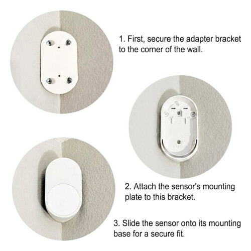Corner Mount Bracket Compatible for ADT Motion Sensor - Wall Angle Installation for Wide Coverage, Durable ABS 2