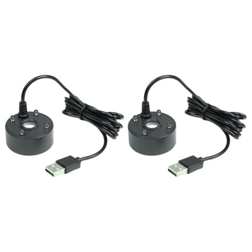 2 Pezzi Nebulizzatore USB 5V per Fontane, Acquari, Laghetti, con 4 Luci LED Colorate