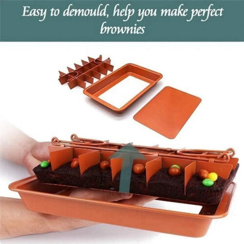Brownie Mold for Baking Live-Bottom Solid Non-Stick Coating Thicken Cake Mold Bakeware Tools All for Baking 1