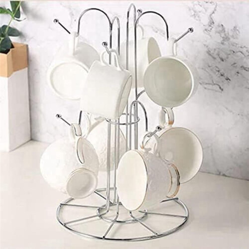 Cup Drying Rack with 8 Hooks Drainer Mug Tree Mug Organizer for Home Desktop 2