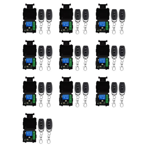 10X 433MHz Wireless Remote Control  RF Relay 12V Remote Control  for Garage Door Motor Light Control