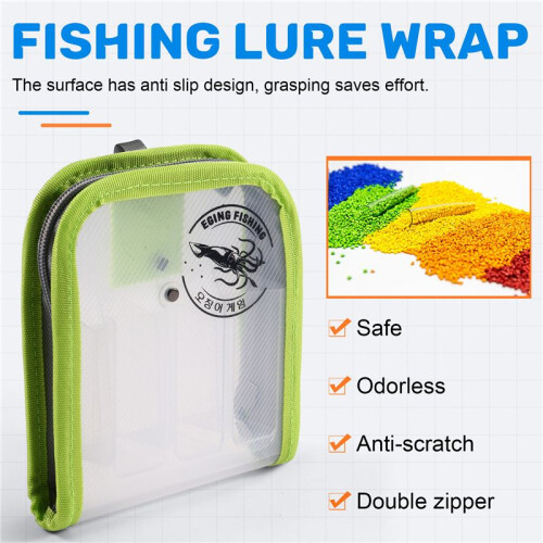 Fishing Lure Wrap Clear Lure Covers for Rod Fabric Hook Green 2