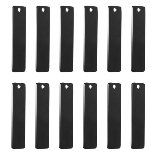 36X Chaveiros de Metal Graváveis em Branco para Gravação A Laser, em Branco Retangular de Aço Inoxidável de 2 Polegadas X 1/2 Polegada 2