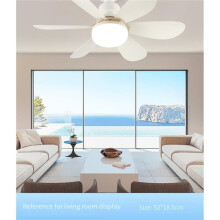 Lumière de Ventilateur de Plafond avec Télécommande pour Dimming Ventilateurs de Plafond Suspendus pour Chambre, Intérieur, Salon Lames Colorées