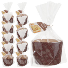 1Set Koffie Kleurige Golfkarton Cupcake Cases Met Tassen En Labels