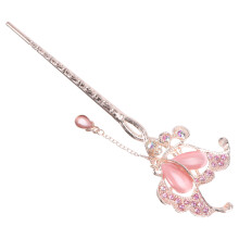 Flower Shape Vintage Pluizige Haarspeld Legering Roze Maat M