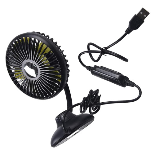 Zwarte Auto Ventilator ABS USB Stil Compact Voor Dashboard