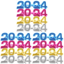 12Paires Lunettes De Soirée Pièce Couleurs Mixées Femme Nouvel An 2023