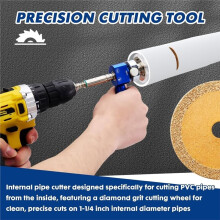 Inside Pipe Cutter for PVC Pipe with Adjustable Depth Gauge Handle, Internal Diameter Pvc Pipe Cutter Tool for 1-1/4 in