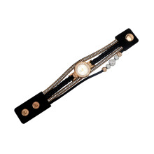 Rhinestone Vrouwen Gevlochten Polsband Zwart
